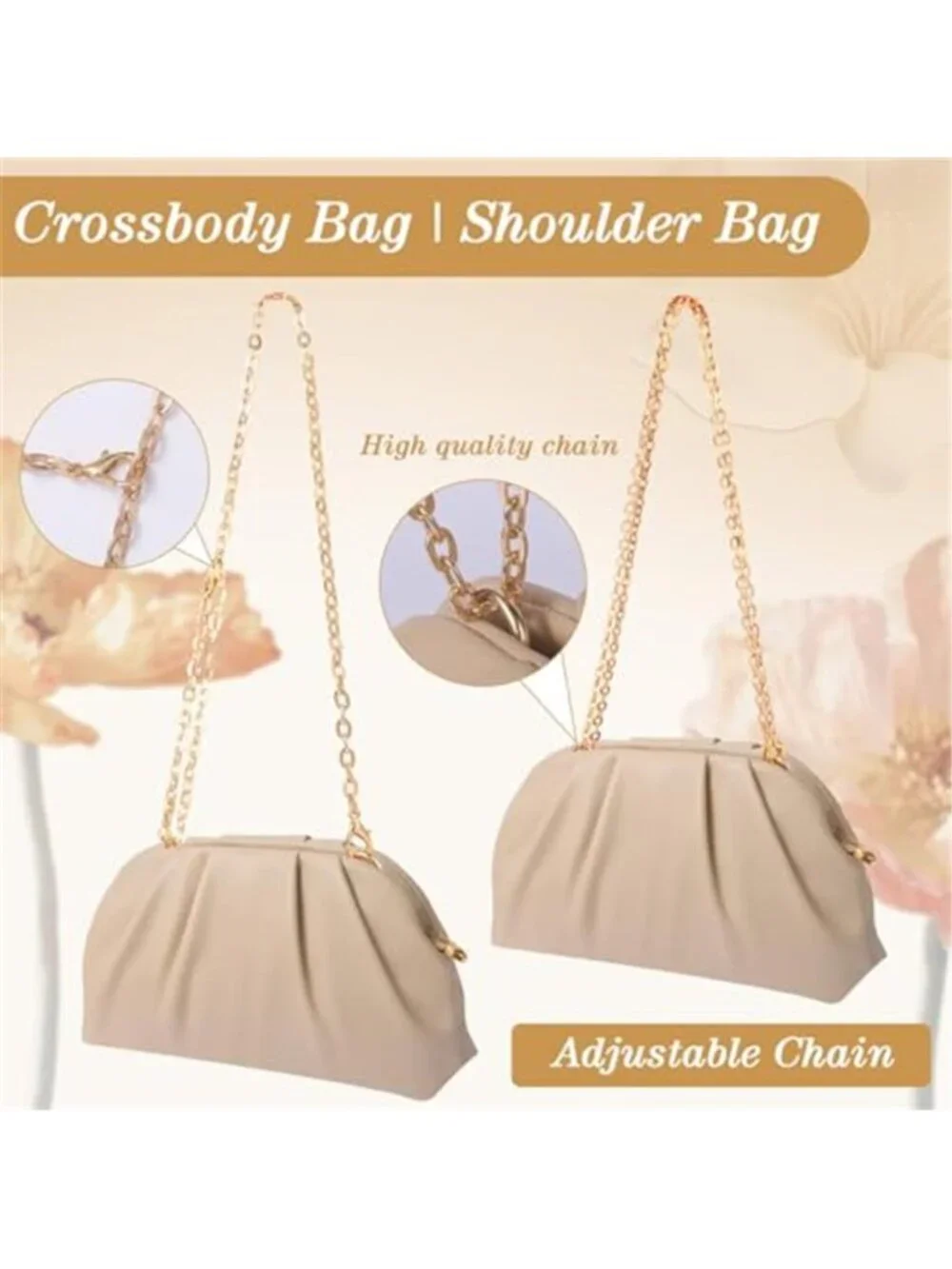 Clutch Purse for Women Soft Pleated PU Wedding Clutch, Elegant